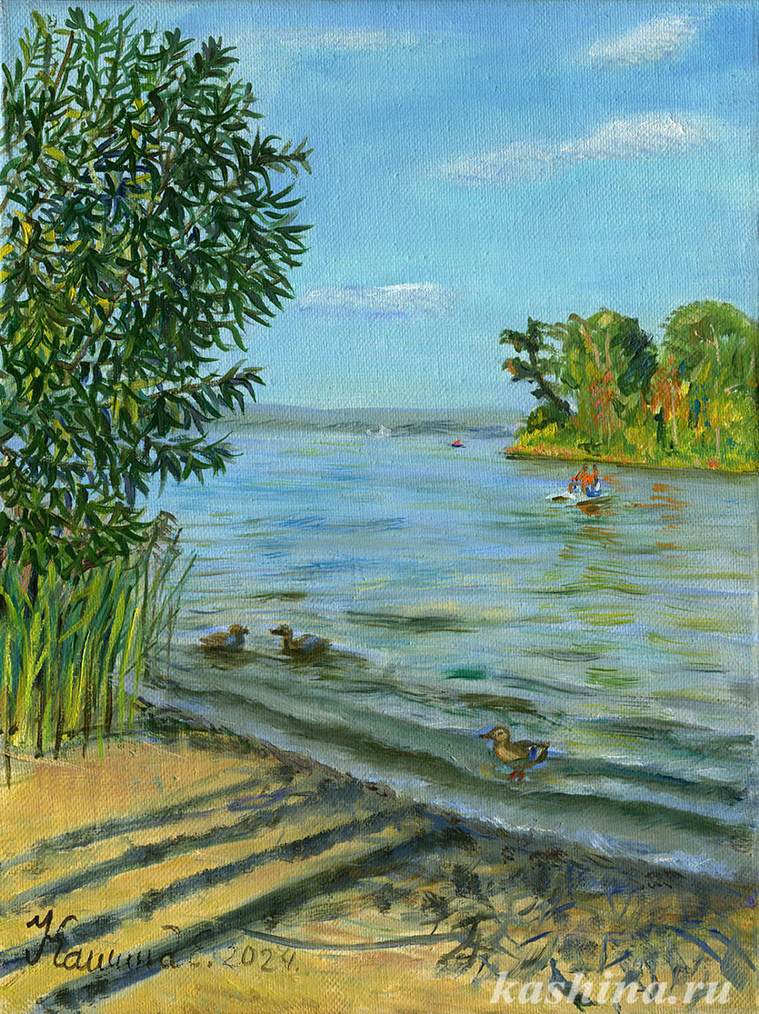 "Берег озера Сенеж," картина Евгении Кашиной "Берег озера Сенеж," картина Евгении Кашиной