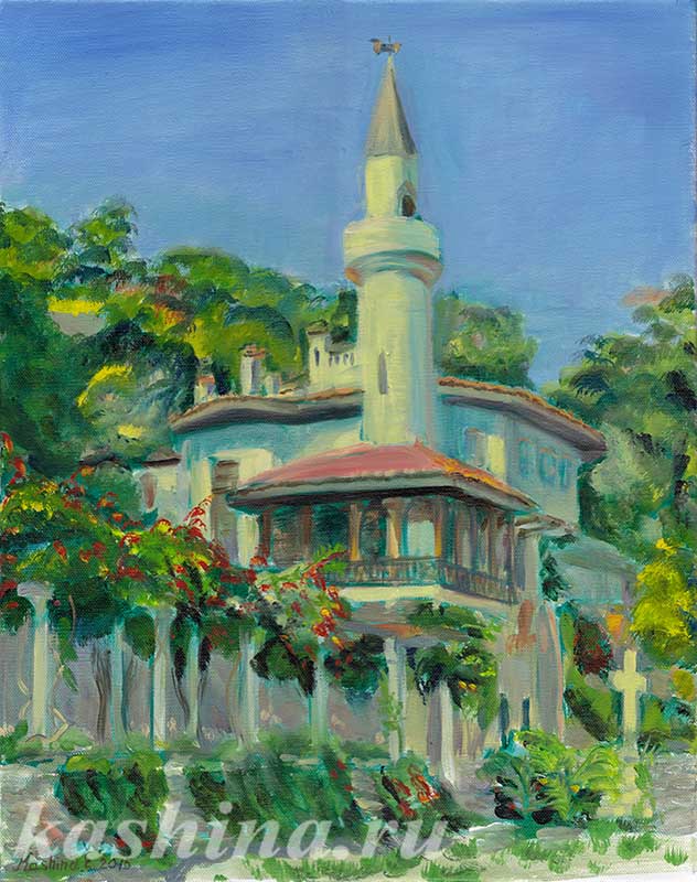 "Дворец румынской королевы Марии" картина Евгении Кашиной "Дворец румынской королевы Марии" картина Евгении Кашиной