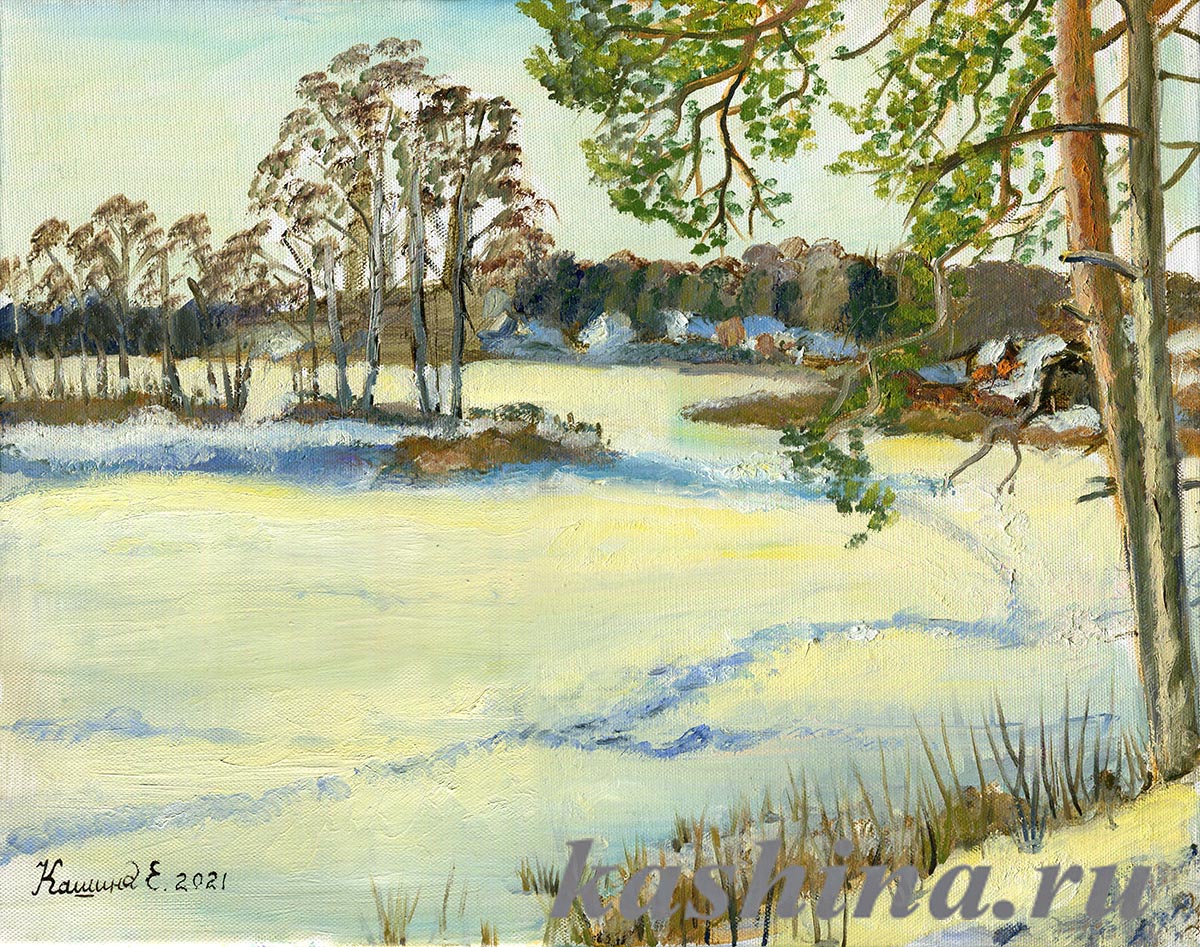 "Зимний путь", картина Евгении Кашиной "Зимний путь", картина Евгении Кашиной