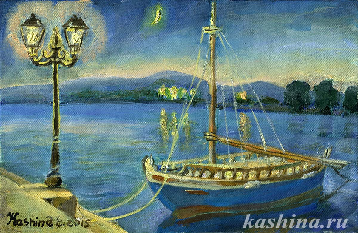 "Болгарская Венеция. Вечер в порту" картина Евгении Кашиной "Болгарская Венеция. Вечер в порту" картина Евгении Кашиной
