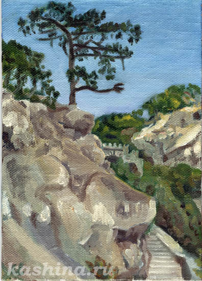 "Лестница к морю" картина Евгении Кашиной "Лестница к морю" картина Евгении Кашиной